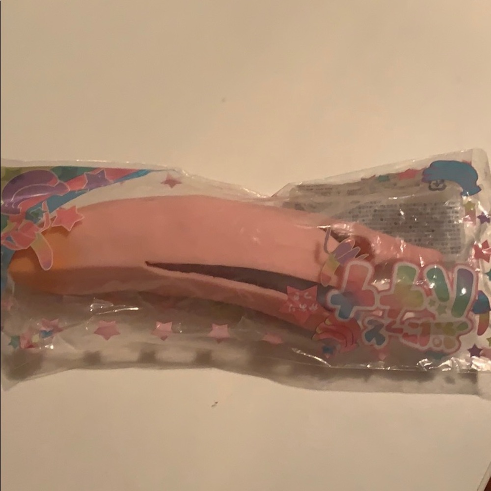 Pink and Blue Banana Squeeze toy